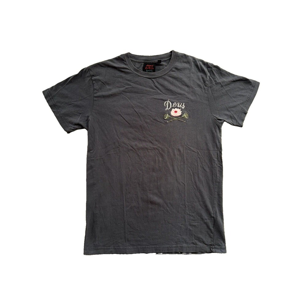 Deus Ex Machina Bjorn R Lie Temple of Enthusiasm Bali Graphic Tee Gray Medium